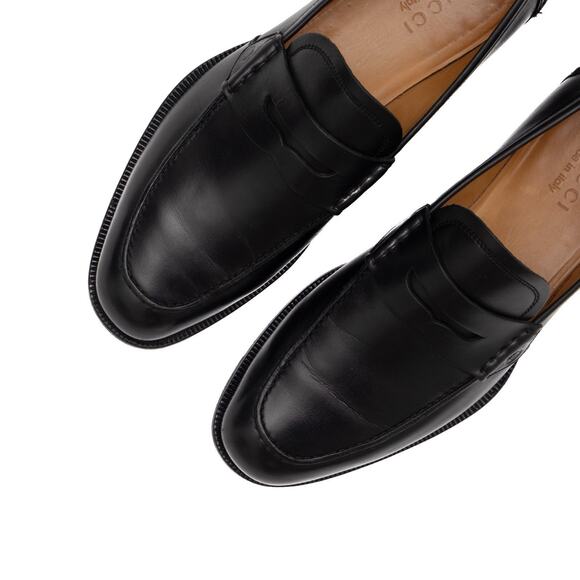 1050$ Gucci Men's GG Interlocking Black Leather Penny Loafers 8 US / 41 - Picture 6 of 16